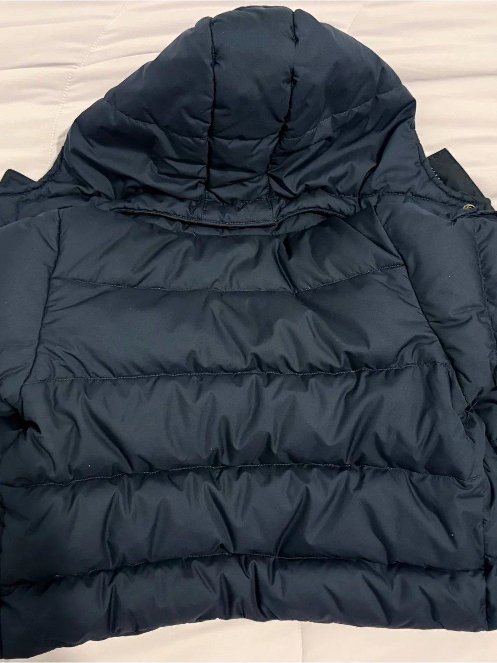 Ralph Lauren Navy Puffer Jacket with Red Polo Logo